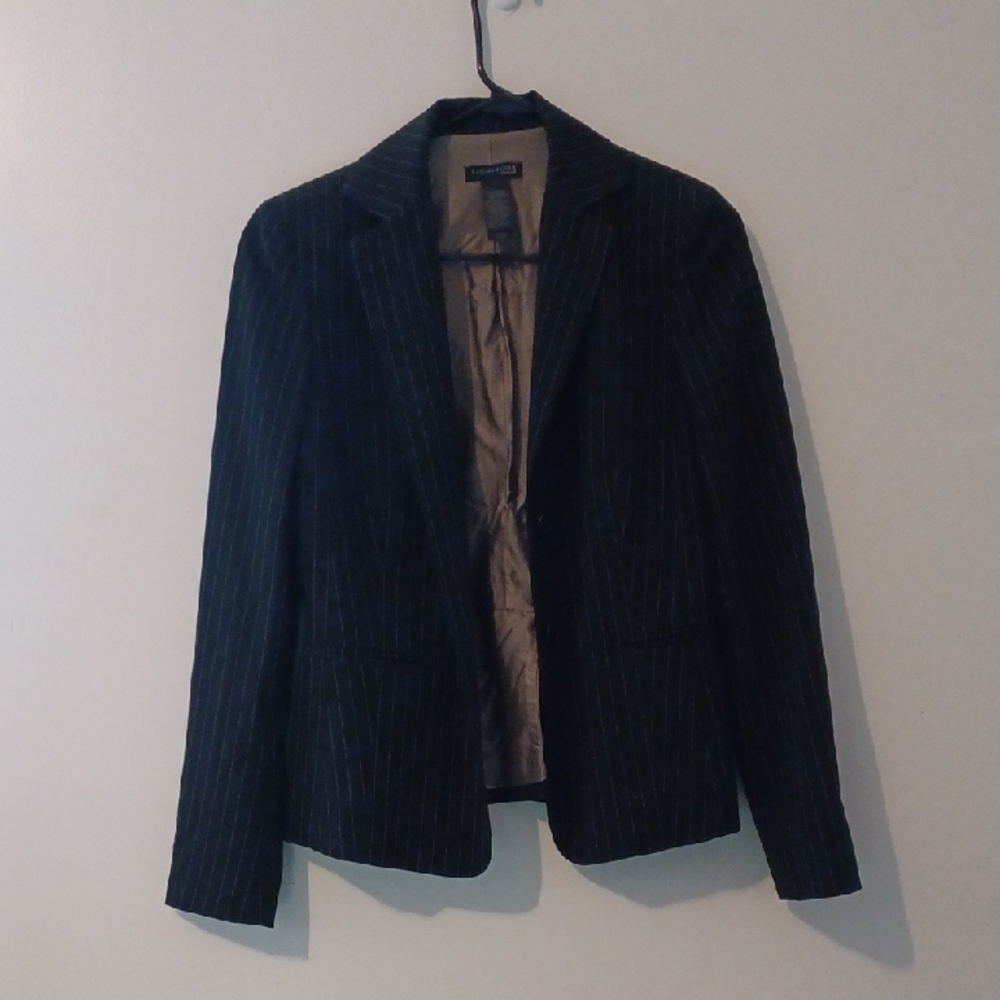 Women's Black Pinstripe Blazer